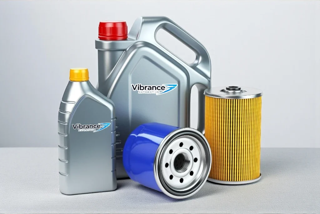 Technician completing an oil change in Tucson
