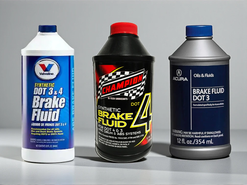 Technician checking brake fluid condition during brake service in Tucson
