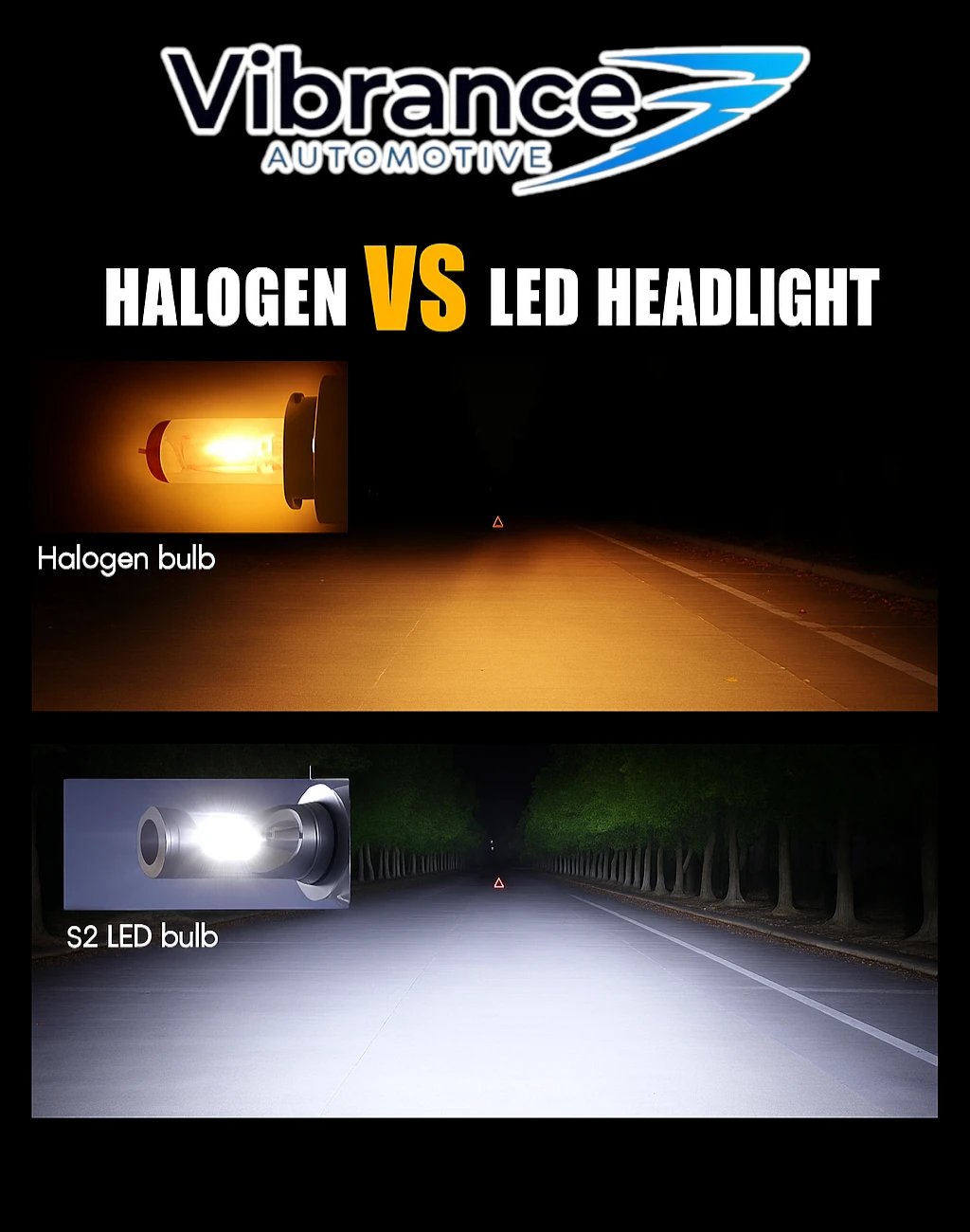 Halogen and LED headlight output comparison