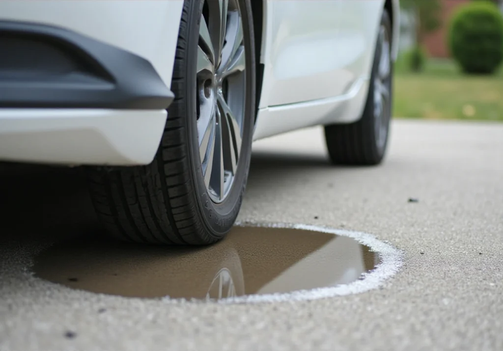 Brake fluid leak found while inspecting a vehicle's hydraulic brake system